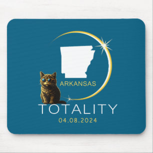 Mousepad Eclipse Total Solar Arkansas 2024 Gatos Divertidos