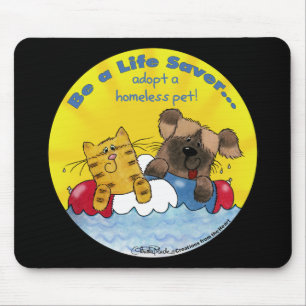 Mousepad Economizador de vida - Adotar animais sem abrigo