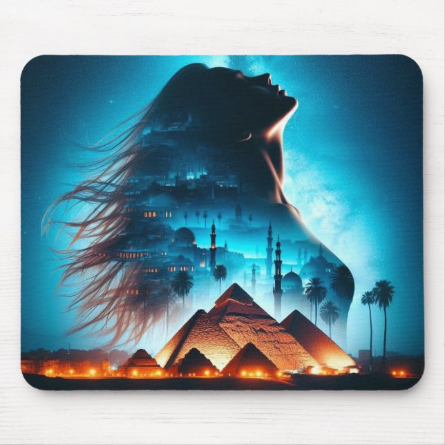 Mousepad Ecos místicos do Fotomontagem do Antigo Egito  (Frente)