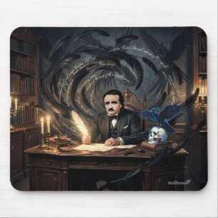 Mousepad Edgar A. Poe Compondo O Corvo Em Sonhos Góticos