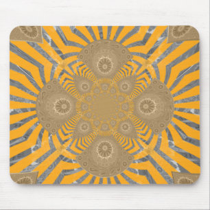 Mousepad Edgy Zebra Elegance: Um Impressão Amarelo Ouro