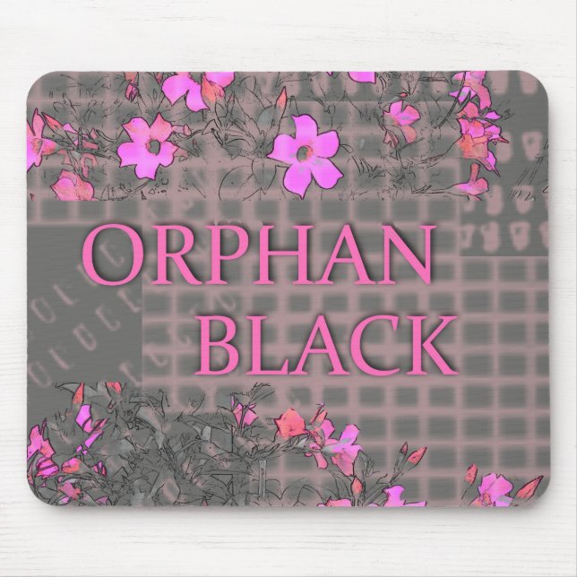 Mousepad Edição órfão floral de Preto-Alison (Frente)