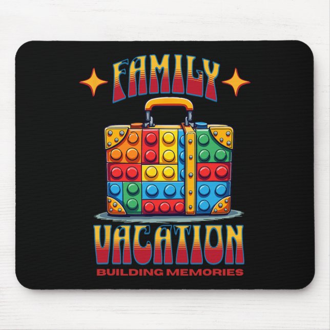 Mousepad Edifício das férias da família Bricks Memórias (Frente)