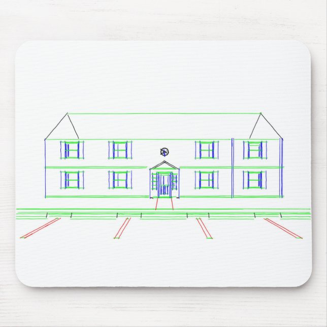 Mousepad Edifício de Apartamentos / Casa: Desenho com Marca (Frente)