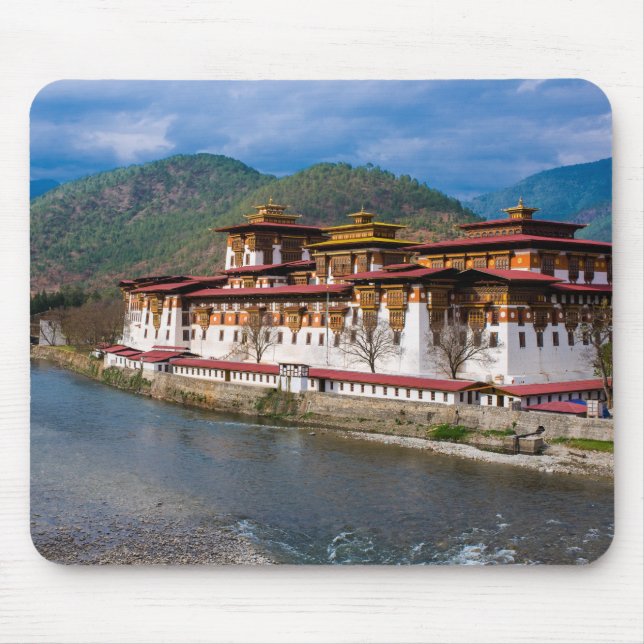 Mousepad Edifício do Dzong à Beira do Rio (Frente)