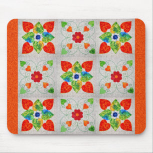 Mousepad Edredão do coração de nove remendos