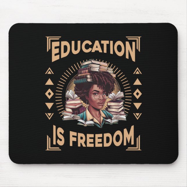 Mousepad Educação É Liberdade Afro-Americana História Negra (Frente)