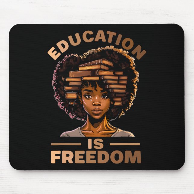 Mousepad Educação É Liberdade História Afro-Americana Negra (Frente)