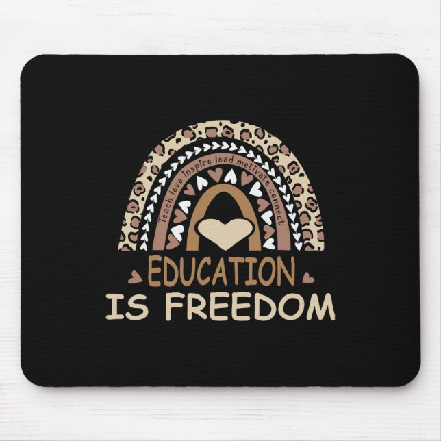 Mousepad Educação É Liberdade História Afro-Americana Negra (Frente)