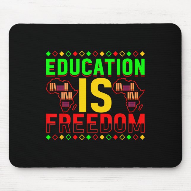 Mousepad Educação É Liberdade História Negra Afro-Americana (Frente)