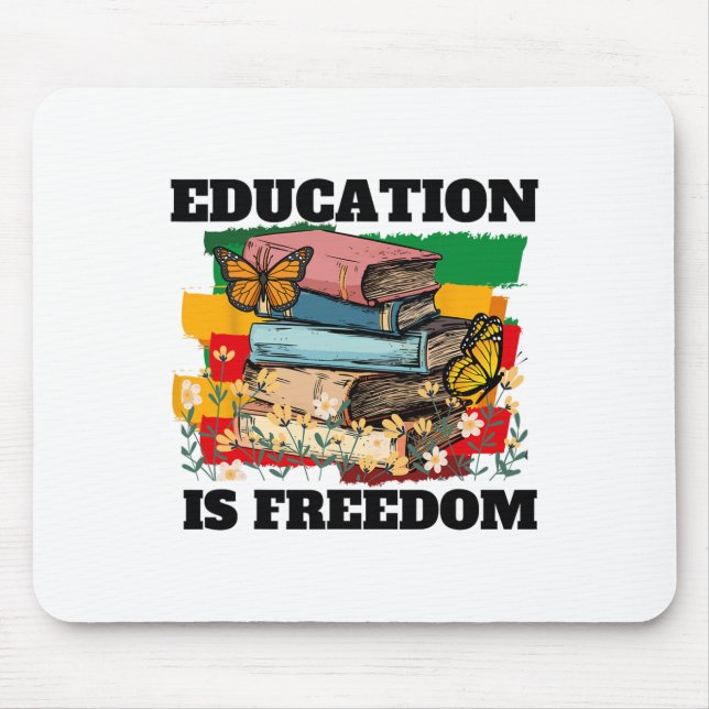 Mousepad Educação É Liberdade História Negra Afro-Americana (Frente)