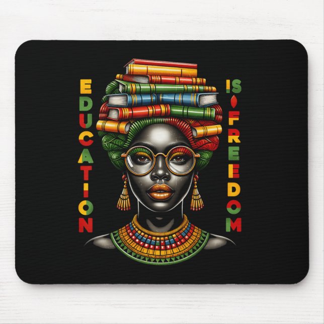 Mousepad Educação é Liberdade História Negra Mês Chá Negra (Frente)