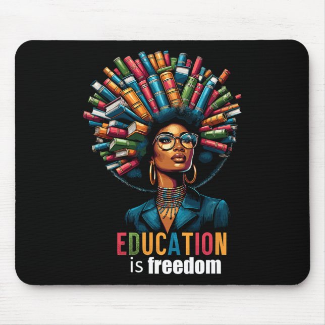 Mousepad Educação É Liberdade Mês da História Negra Profess (Frente)