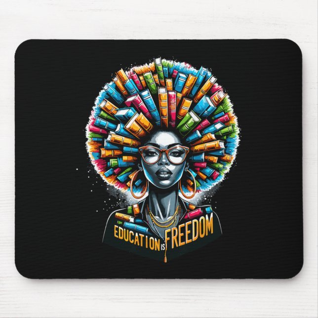 Mousepad Educação É Liberdade Mês da História Negra Profess (Frente)