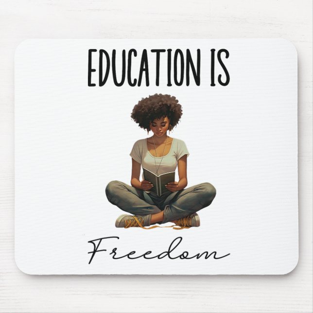Mousepad Educação É Liberdade Professor Negro Livros Histór (Frente)