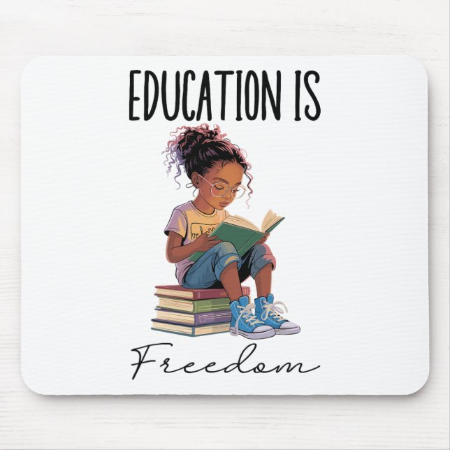 Mousepad Educação É Liberdade Professor Negro Livros Histór (Frente)