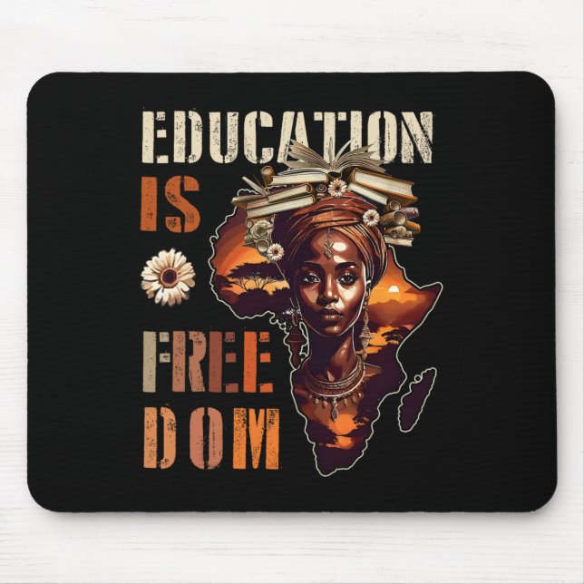 Mousepad Educação É Liberdade Professor Negro Livros Histór (Frente)