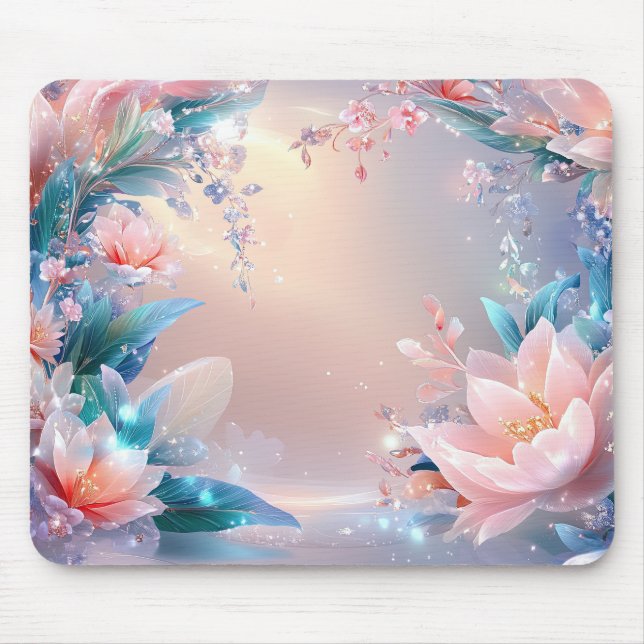 Mousepad Eethal Bloom: Uma Fantasia Floral Sonhadora (Frente)