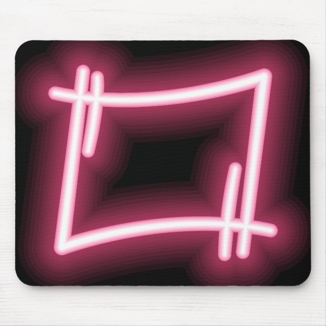 Mousepad Efeito Cor-De-Rosa Brilhante No Preto (Frente)