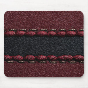 Mousepad Efeito de couro preto e vermelho