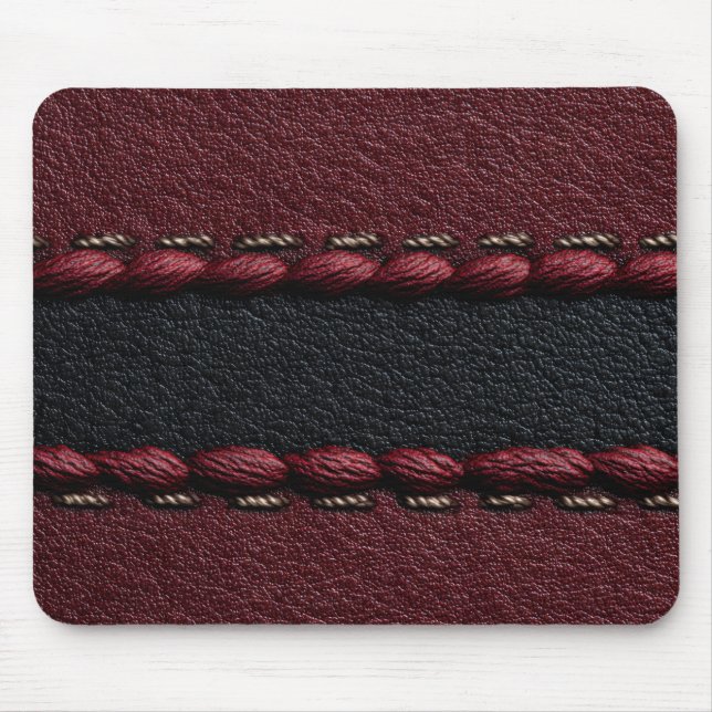 Mousepad Efeito de couro preto e vermelho (Frente)