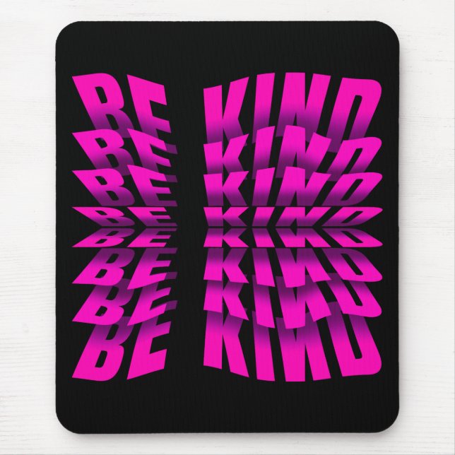 MOUSEPAD EFEITO DE TEXTO SEJA GENTIL TIPOGRAFIA ROSA (Frente)
