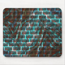Mousepad Efeito de tijolo vermelho e azul manchado, grelha 