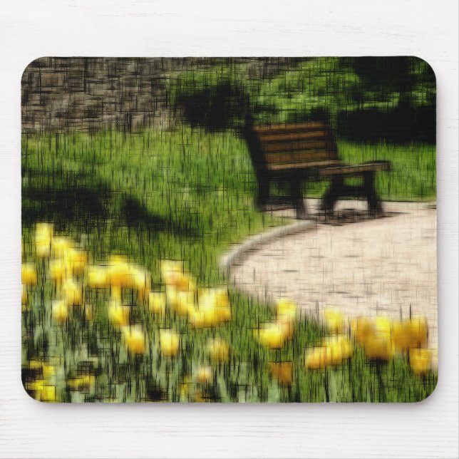 Mousepad Efeito digital de jardim da "impressão" de estilo (Frente)