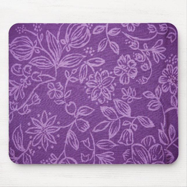 Mousepad Efeito floral roxo de pano (Frente)