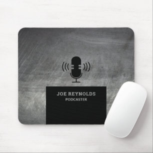 Mousepad Efeito Metálico Escravado, Podcaster, Podcast
