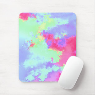 Mousepad Efeito Splatter de Tinta Arco-Íris Verde Rosa