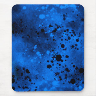 Mousepad Efeito Splatter de Tinta Azul e Preto