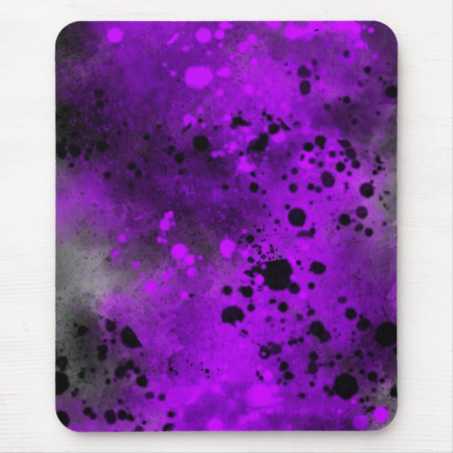 Mousepad Efeito Splatter de Tinta Puro e Preto (Frente)