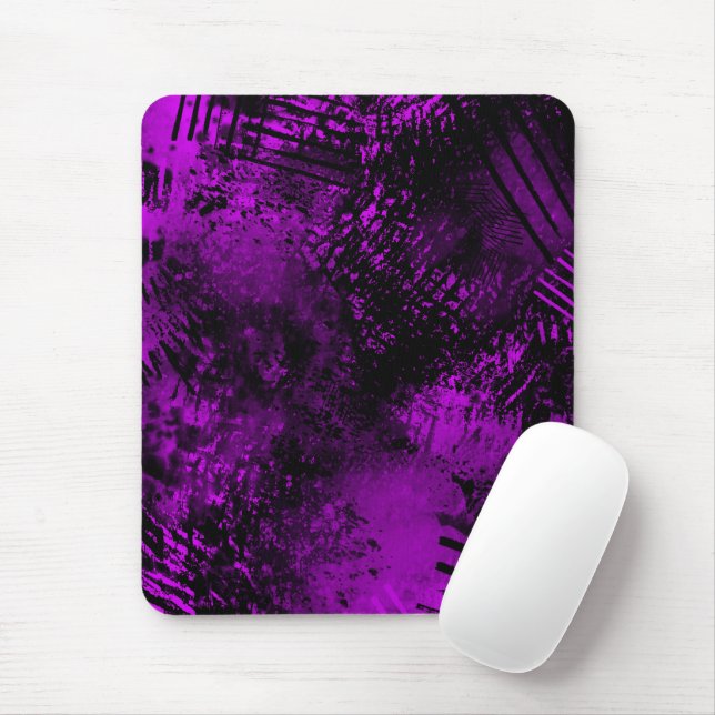 Mousepad Efeito Splatter de Tinta Puro e Preto (Com mouse)