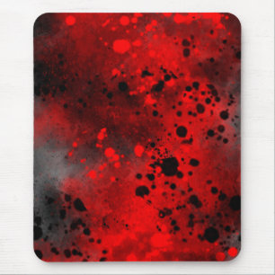 Mousepad Efeito Splatter de Tinta Vermelho e Preto