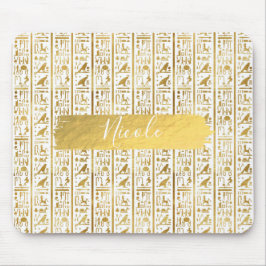 Mousepad Egito Dourado e branco Glam Moderno Chic