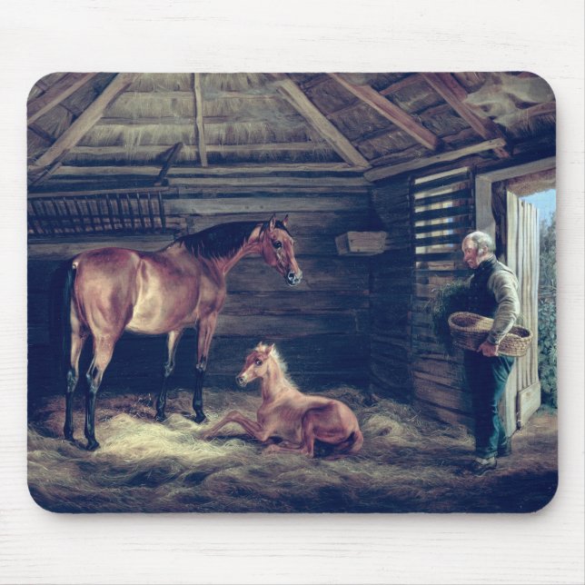 Mousepad Égua inglesa com ela potros, 1833 (Frente)