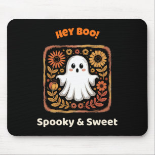 Mousepad Ei, Boo Ghost Retro Halloween Spooky, Fofo