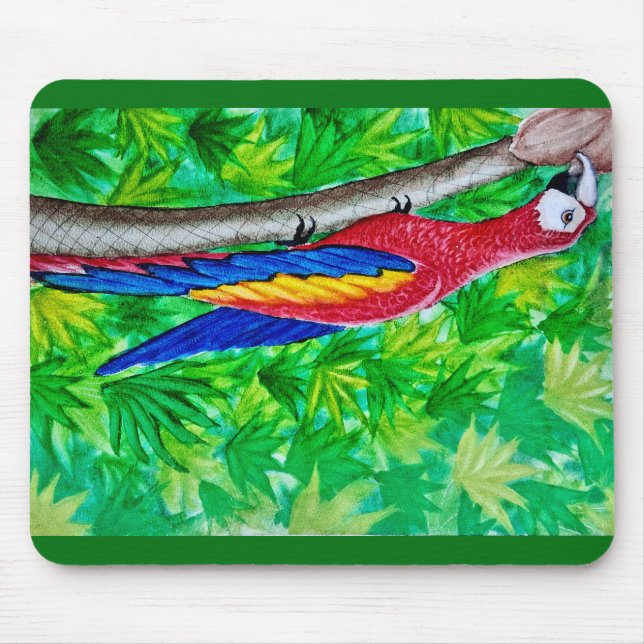 Mousepad Ei, tem uma arara escarlate naquela árvore! (Frente)