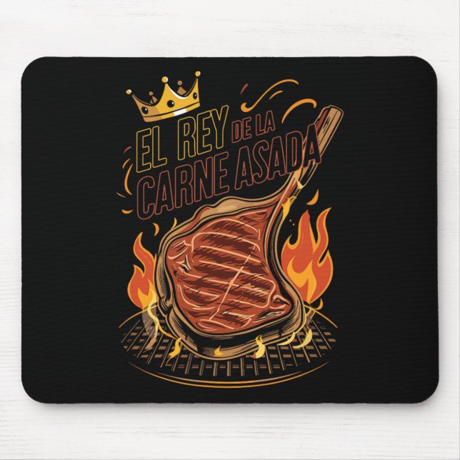 Mousepad El Rey De La Carne Asada Churrasco Cookout Mestre  (Frente)