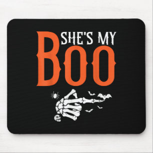 Mousepad Ela é Minha Boo Conjuntos de Pijama de Halloween p