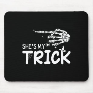 Mousepad Ela é minha Casal de truques Skeleton Halloween