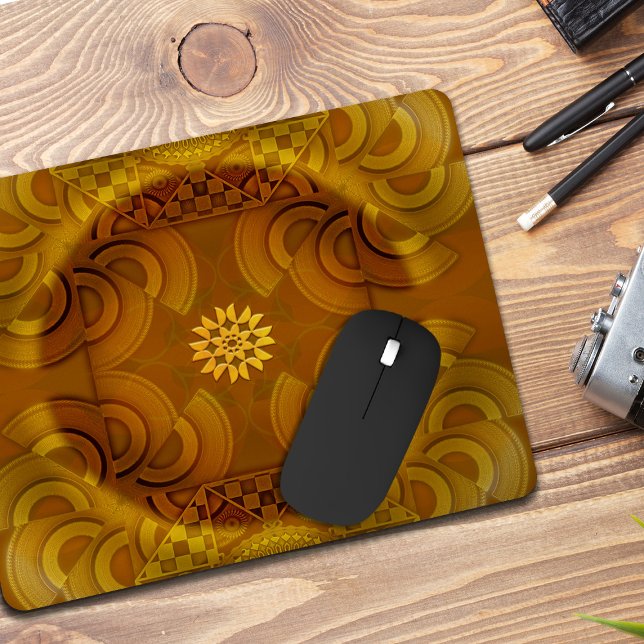 Mousepad Ela mesmerizando arte semicircular (Criador carregado)