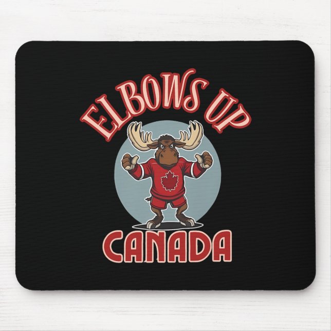 Mousepad Elbows Up Canadá Trotamundos Alce Canadá Jersey de (Frente)