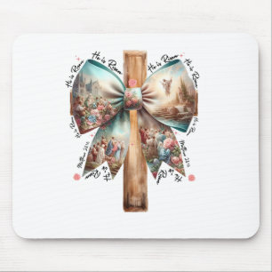 Mousepad Ele É Risen Jesus Coquette Arco Páscoa Entre Mulhe