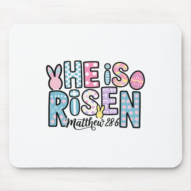 Mousepad Ele É Risen Jesus Felz pascoa Cristã Criança (Frente)
