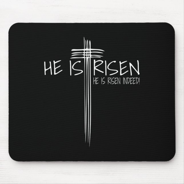 Mousepad Ele É Risen Jesus Páscoa, Presente de Fé Cristã (Frente)
