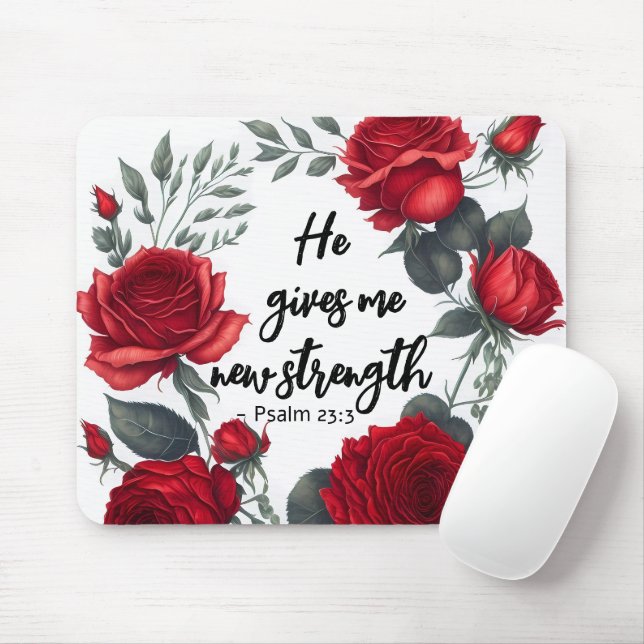 Mousepad Ele Me Dá Uma Nova Força (Com mouse)