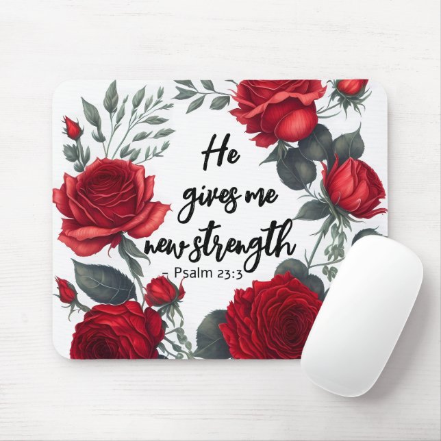 Mousepad Ele Me Dá Uma Nova Força (Com mouse)