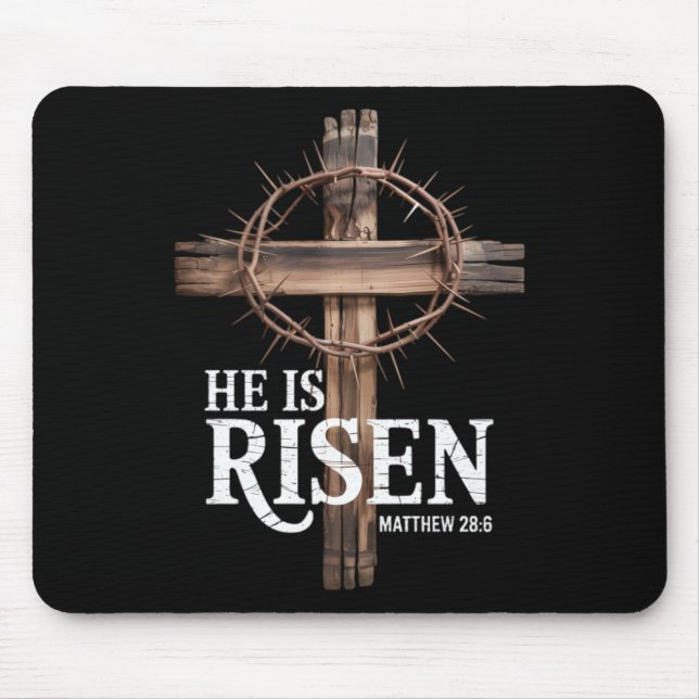 Mousepad Ele Ressuscitou Natal Cristão Páscoa Mateus 286 Bí (Frente)